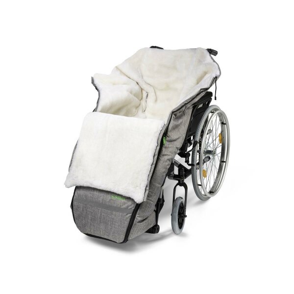 Fellhof Rollstuhl-Fellsack Lammfell Fusssack warm robust black