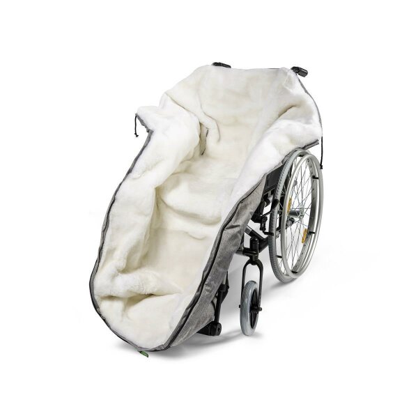 Fellhof Rollstuhl-Fellsack Lammfell Fusssack warm robust black