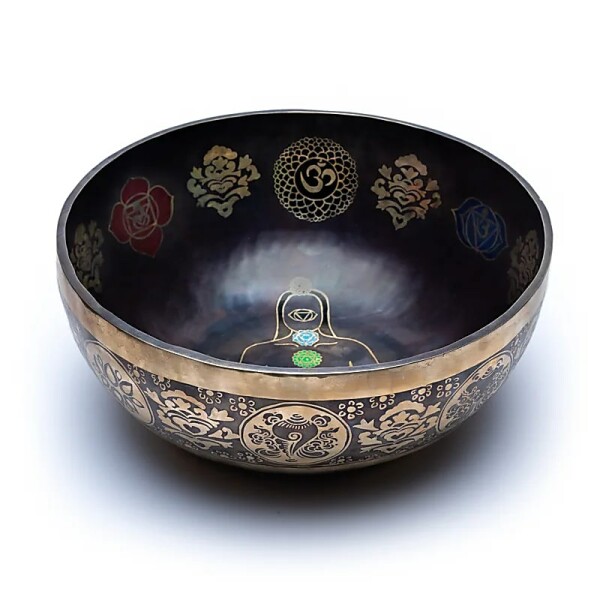 7 Chakren Klangschale farbig -- 5200-5800 g; ±38 cm