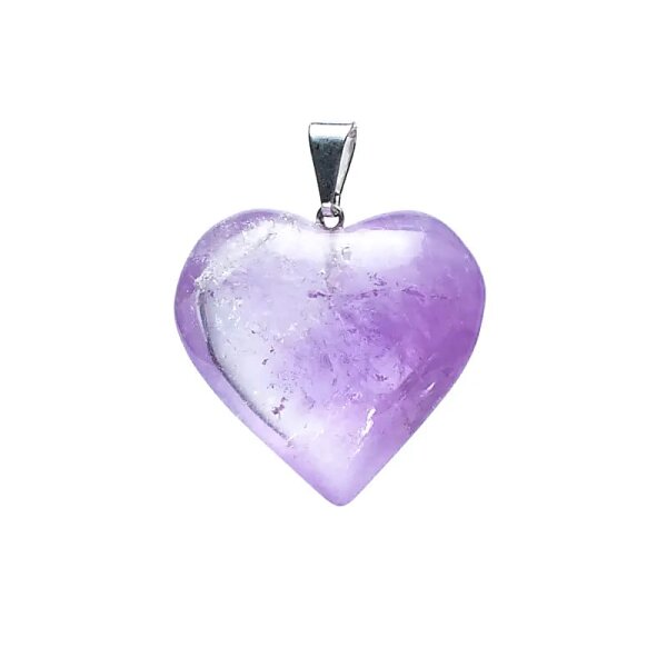 Amethyst Edelsteinanhänger in Herzform -- ±2–3 cm