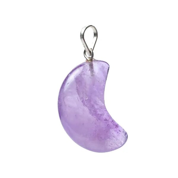 Amethyst Edelstein-Anhänger mondförmig -- ±2x1,5cm