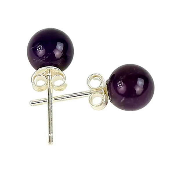 Amethystohrstecker 925er Silber -- 0.6 cm