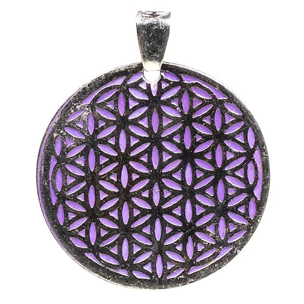 Anhänger Blume des Lebens violett -- 3.8 cm