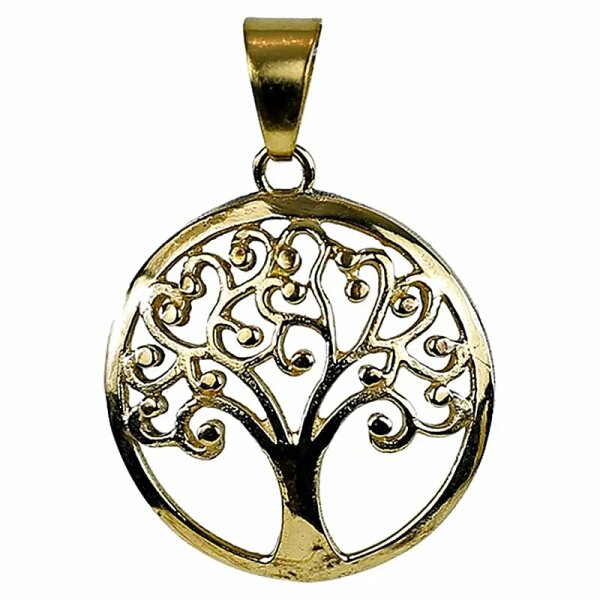 Anhänger Tree of Life Messing goldfarbig -- 3 cm