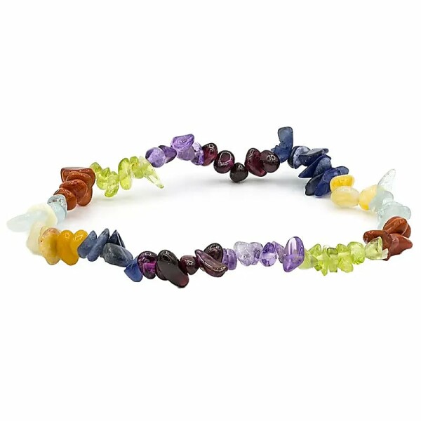 Armband 7 Chakrasteinen elastisch -- 0.5 cm