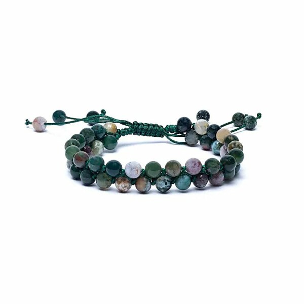 Armband Achat doppelreihig verstellbar -- 0.6 cm