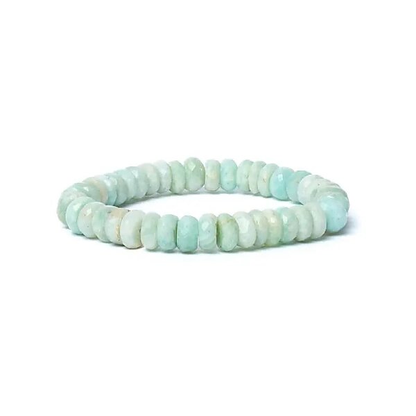 Armband Amazonit Facette AA Qualität elastisch -- 0,8 cm