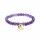Armband Amethyst elastisch mit Mondanh&auml;nger -- 6mm