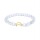 Armband aus klarem Quarz, elastisch, mit Mondanh&auml;nger -- 6mm