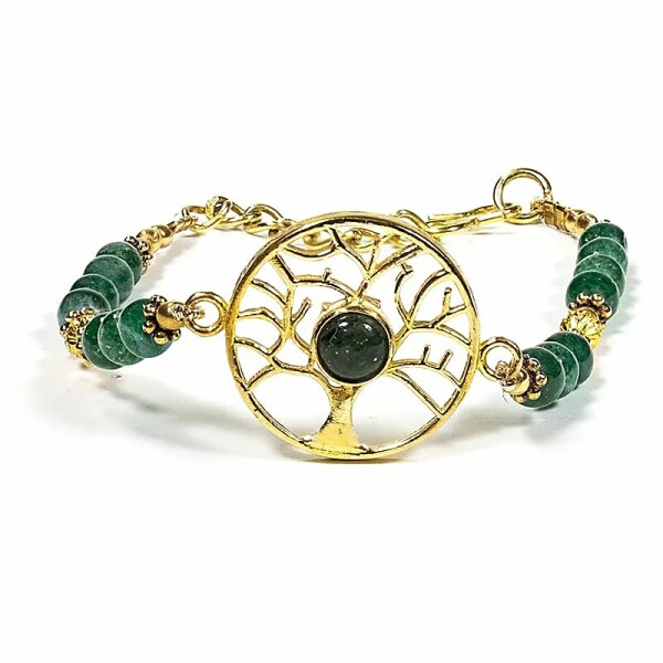 Armband Baum des Lebens mit grünem Aventurin -- ±6.5cm