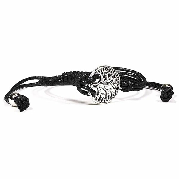 Armband Baum des Lebens schwarz verstellbar -- ±5.5-8.5 cm
