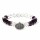 Armband Bergkristall/Amethyst+Blume des Lebens -- 8 mm