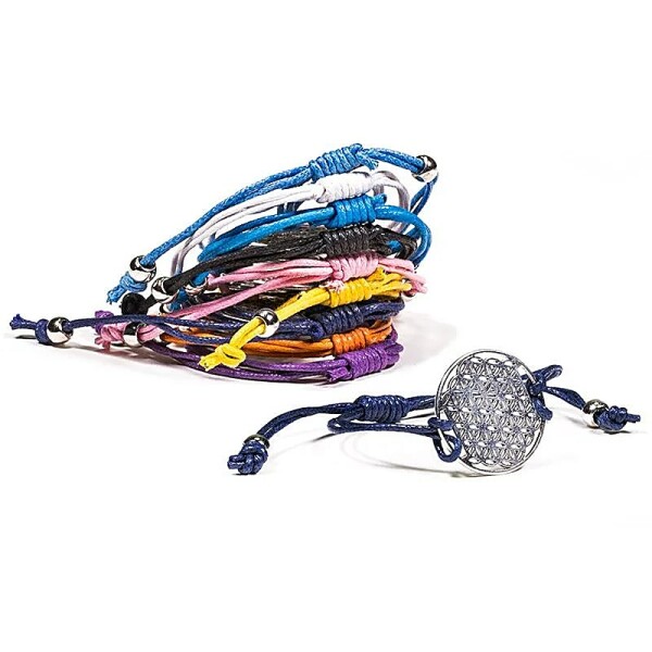 Armband Blume des Lebens Set verschiedene Farben 10 Stück --±5.5-8.5cm