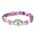 Armband Chevron-Amethyst/Bergkristall mit Lotus -- 8 mm