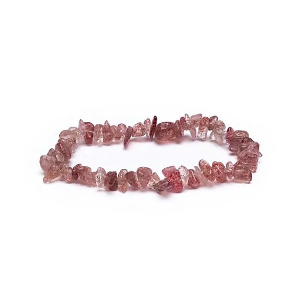 Armband Erdbeerquarz Splitter elastisch -- ±0.7 cm