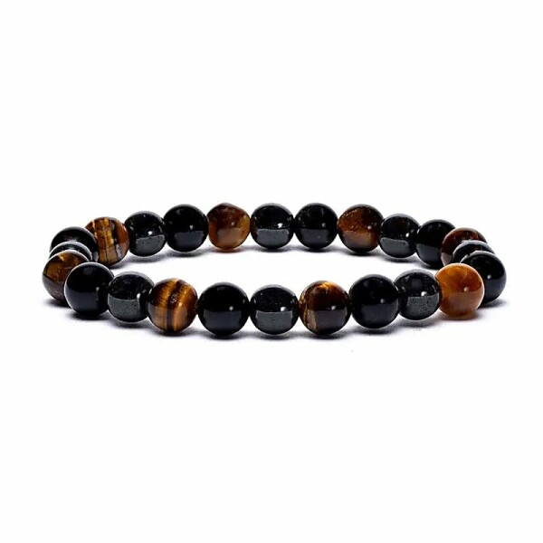 Armband Hämatit/Obsidian/ Tigerauge elastisch -- 0.8cm;9cm