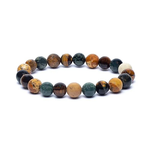 Armband Kambaba-Jaspis/Tigerauge/Bildjaspis elastisch -- 8mm