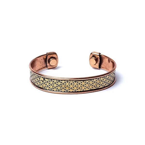 Armband Kupfer Blume des Lebens magnetisch -- ±6,5cm