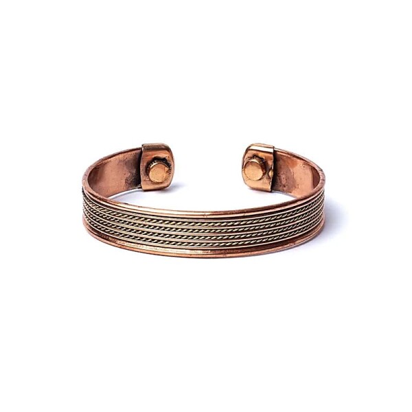 Armband Kupfer vier Kordeln magnetisch -- ±6,5cm