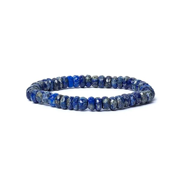 Armband Lapislazuli Facette AA Qualität elastisch -- 0,8 cm