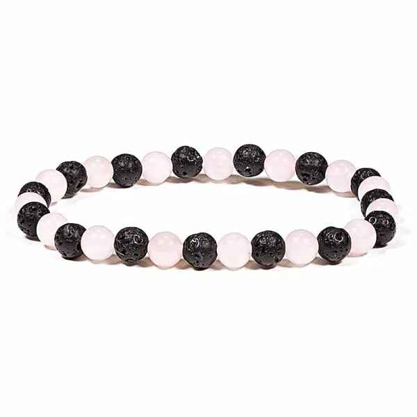 Armband Lava / Rosenquarz -- ±0.6cm
