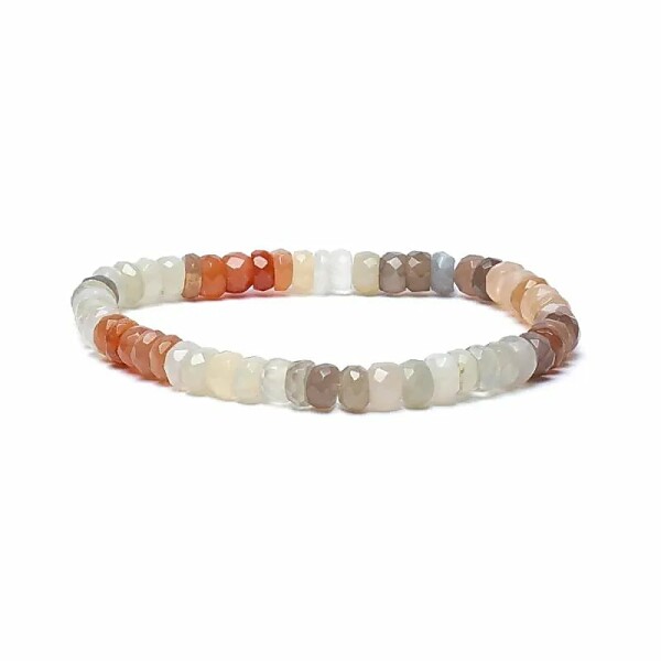 Armband mehrfarbig Mondstein Facette AA Qualität elastisch -- 0,6 cm