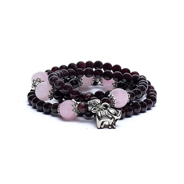 Armband mit Charme roter Granat elastisch -- 0.5 cm
