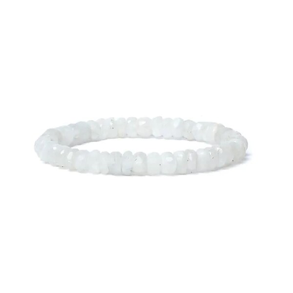Armband Regenbogen Mondstein Facette AA Qualität elastisch -- 0,8 cm