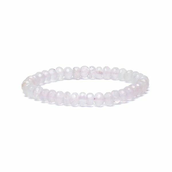 Armband Rosenquarz Facette AA Qualität elastisch -- 0,6 cm