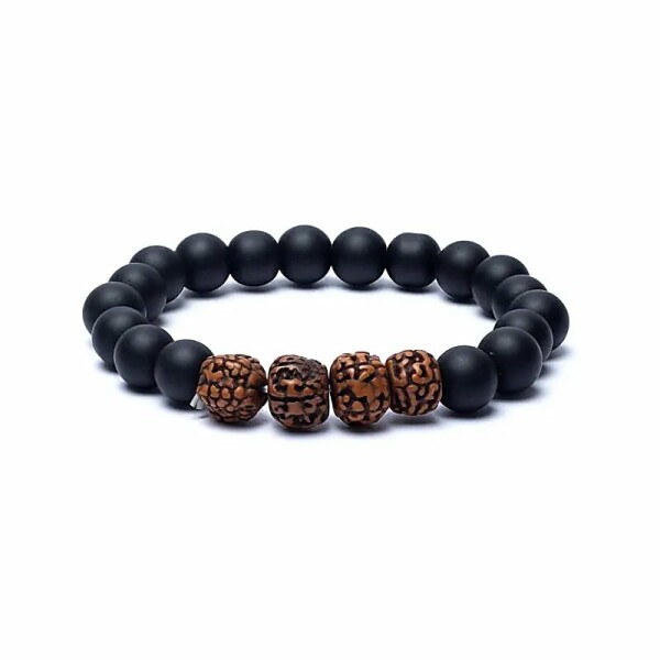 Armband rudraksha / schwarzer Onyx -- 10mm