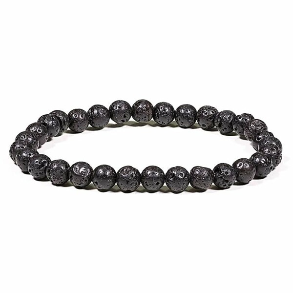Armband schwarz Lavastein -- ±0.7cm