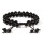 Armband schwarzer Achat doppelreihig verstellbar -- 0.6 cm