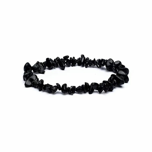 Armband schwarzer Tourmalin Splitter elastisch -- ±0.7 cm