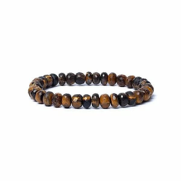 Armband Tigerauge Facette AA Qualität elastisch -- 0,8 cm