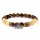 Armband Tigerauge/Rutilquarz mit Elefant -- 8 mm