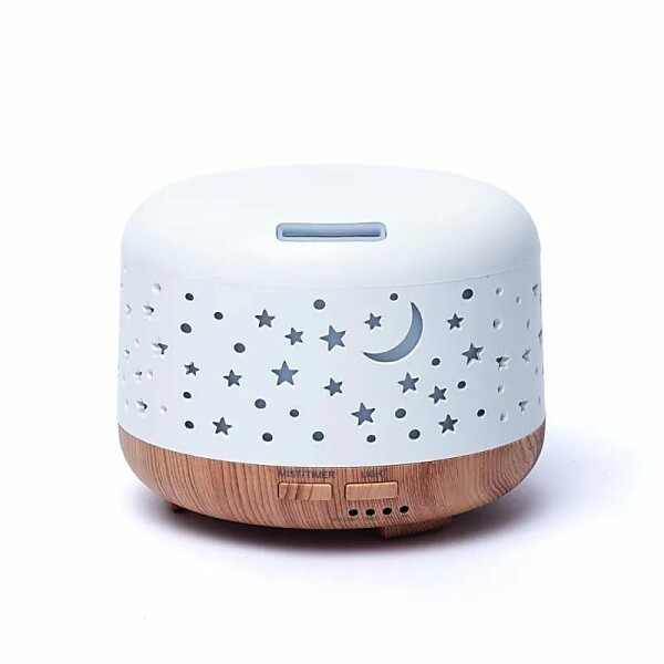 Aroma Diffusor Nebula rund weiß / Holzdruck -- 300ml