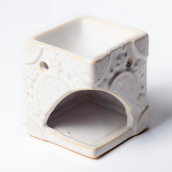 Aroma Wachs-Brenner Blumen weiß -- 8x6.5 cm
