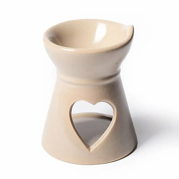 Aroma Wachs-Brenner Herz beige -- 8x6.5 cm