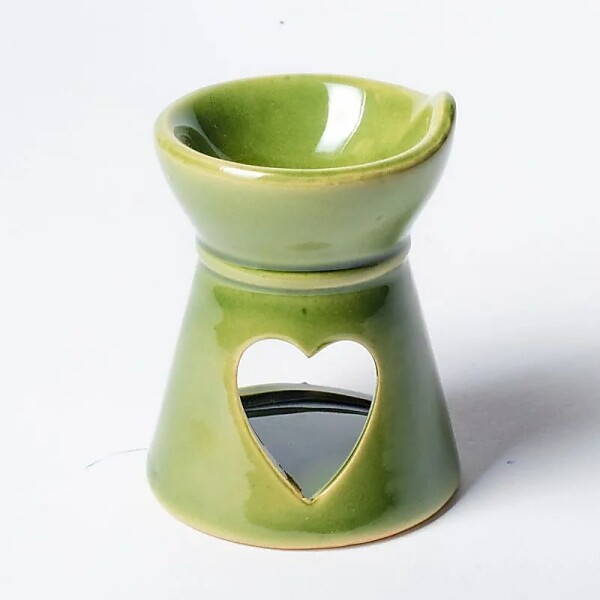 Aroma Wachs-Brenner Herz grün -- 8x6.5 cm