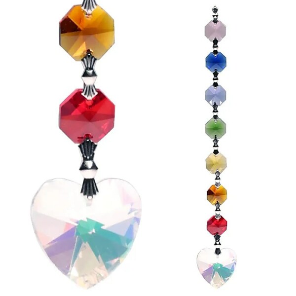 Aurora Herz Feng-Shui Chakra Kristall-Kette -- 20 cm