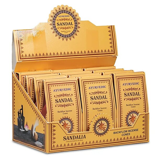 Ayurvedische Sandelholz Rückfluss Weihrauchkegel -- 30 g