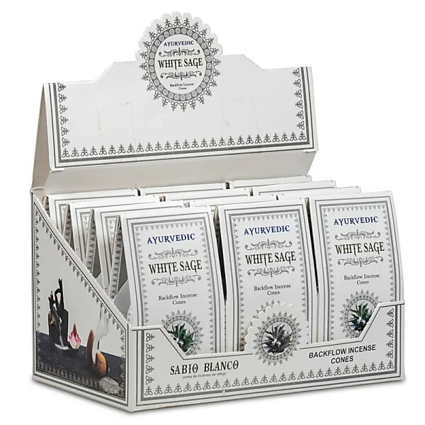 Ayurvedische Weißer Salbei Rückfluss Weihrauchkegel -- 30 g