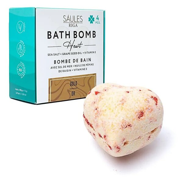 Badekugel Herz Gold -- 90g