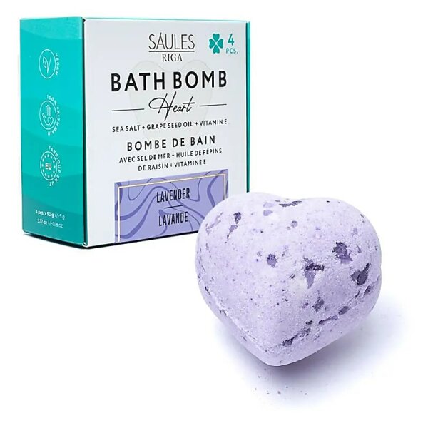 Badekugel Herz Lavendel -- 90g