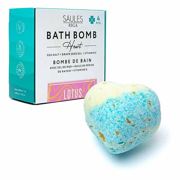 Badekugel Herz Lotus -- 90g