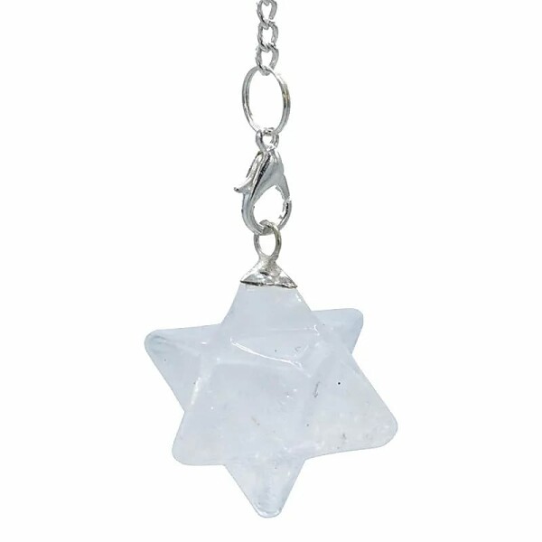 Bergkristall Merkaba Chakrapendel achtspitzig -- 3 cm