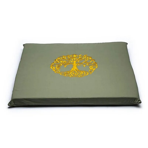 Bezug für Meditationsmatte Lebensbaum Baumwolle BIO (GOTS) -- 65x65x5cm; 239g