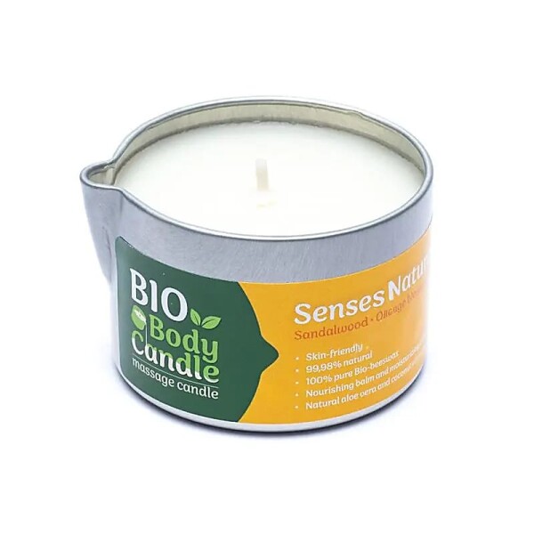 BIO Massagekerze Sandelholz & Orangenblüte -- 100ml