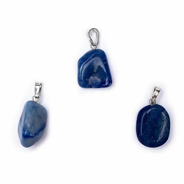 Blauer Quarz Edelstein Anhänger Öse eingesteckt -- ±1-3cm