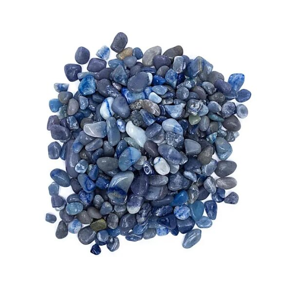 Blauer Quarz Trommelsteine A/B-Qualität  -- ±800g; ±0.5-2.5cm